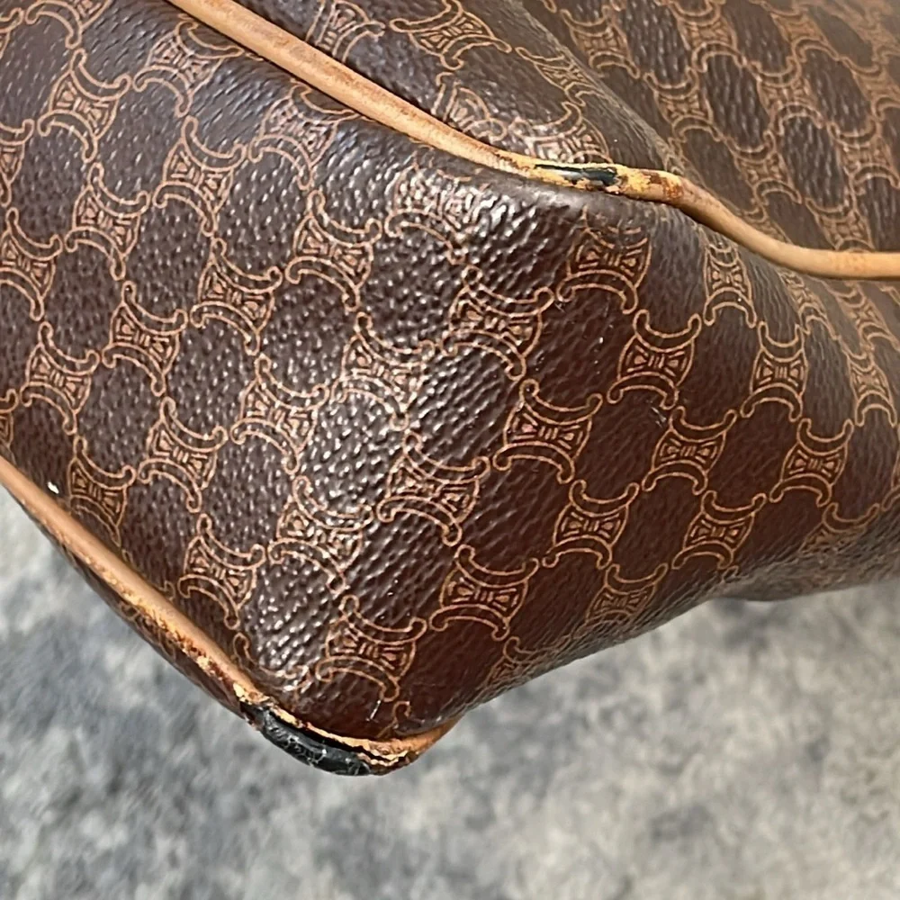 Celine Brown Macadam Briefcase Business Laptop Bag Top Handle